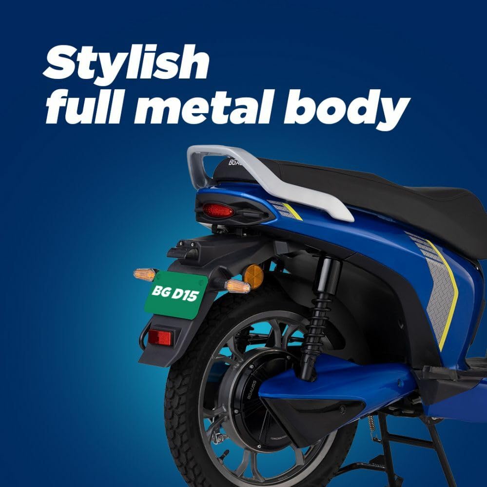 Image of BG D15 Pro Electric Scooter With Charger, Glistening Blue (Advance Booking for Ex-Showroom)