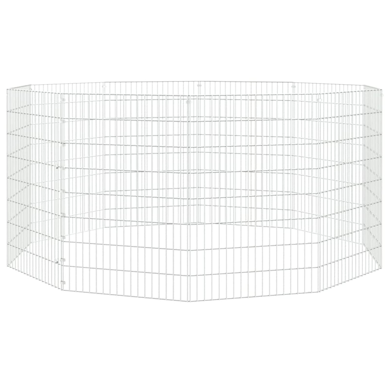 ZEYUAN Jaula para Conejos 10 Paneles, Jaula Cobaya, Corralito para Perros, Vallas para Perros, Valla para Mascotas, Recinto para Conejos, Hierro galvanizado 54x80 cm