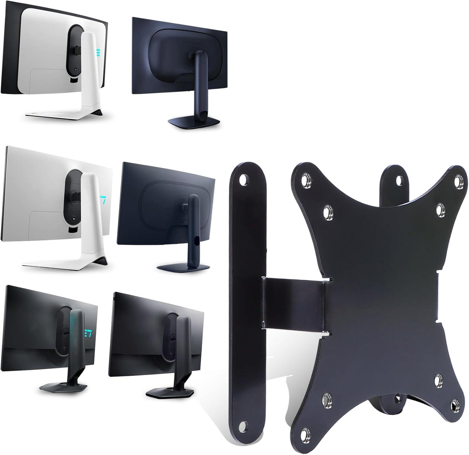 AW3225QF VESA Mount Adapter Compatible with Alienware 25" 27" 32" 34" Monitor(Fit AW2524H,AW2524HF,AW2723DF,AW2725Q,AW2725D,AW2725DM,AW2725DF,AW3225DM,AW3423DWF) – 75x75 to 100x100 Wall Mount Bracket