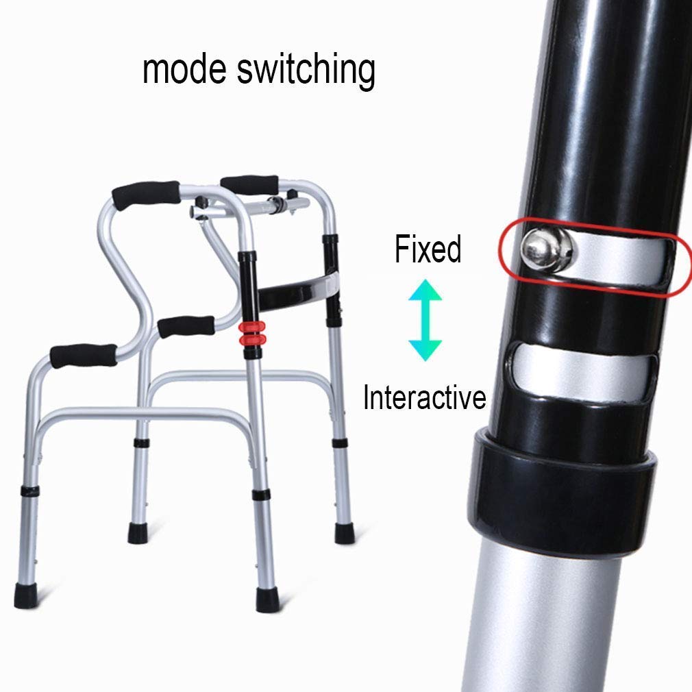 Andador, Silla de Ducha con Inodoro para Personas Mayores | Andador Plegable sin Ruedas - Altura Ajustable - Silla de Transporte con Asiento abatible, Ayuda de Movilidad para Personas Mayores