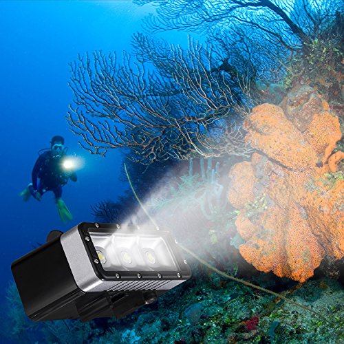 Suptig Waterproof Light High Power Dimmable 5200mAh Battery Waterproof LED Video Light Fill Night Light Diving Underwater Light for Gopro Hero 6 Hero 5 Hero 4 Hero 3+ Hero 3 and SJCAM or Yi Action