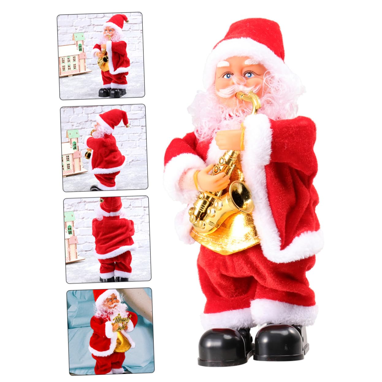 KOMBIUDA Juguete Eléctrico Navideño de Figura Roja con Sonido y Movimiento para Adorno de Navidad en Sala de Estar Varios Estilos