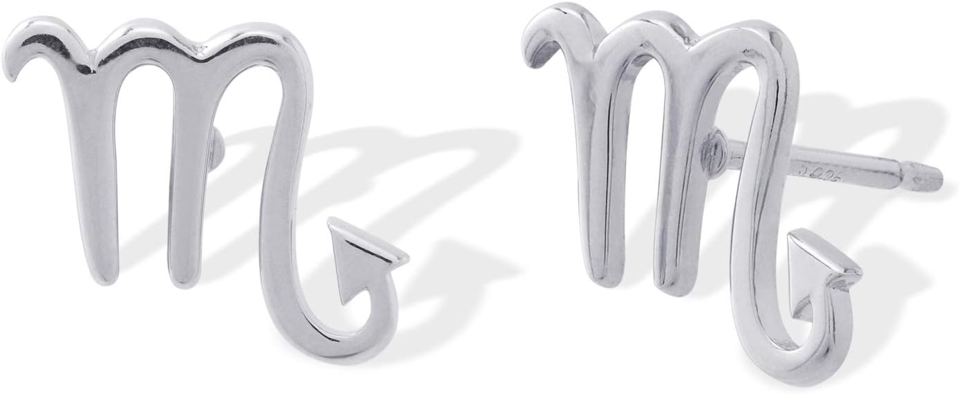 Boma Jewelry Sterling Silver Zodiac Sign Stud Earrings
