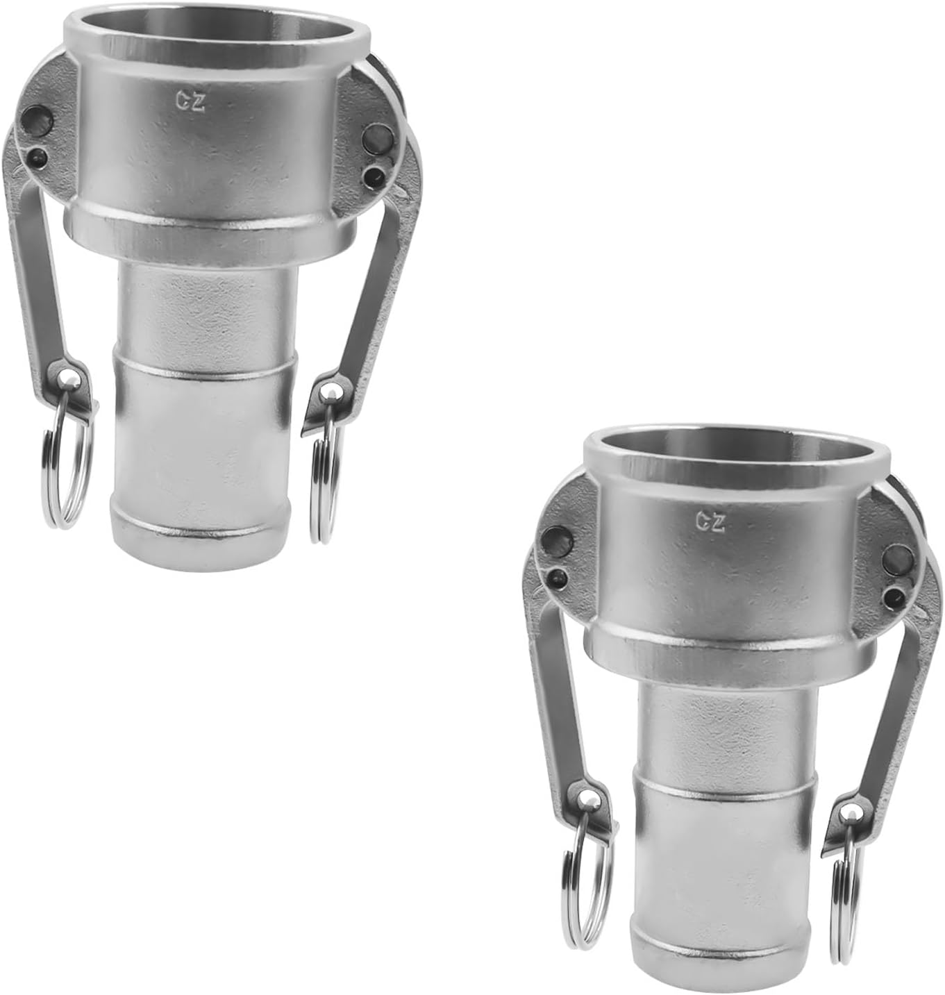 Global Type C Cam and Groove Hose Fitting,2PCS 1 1/2''Cam Lock Fittings,304 Stainless Steel Camlock fittings Layflat Hose Fitting w/Camlock Gasket