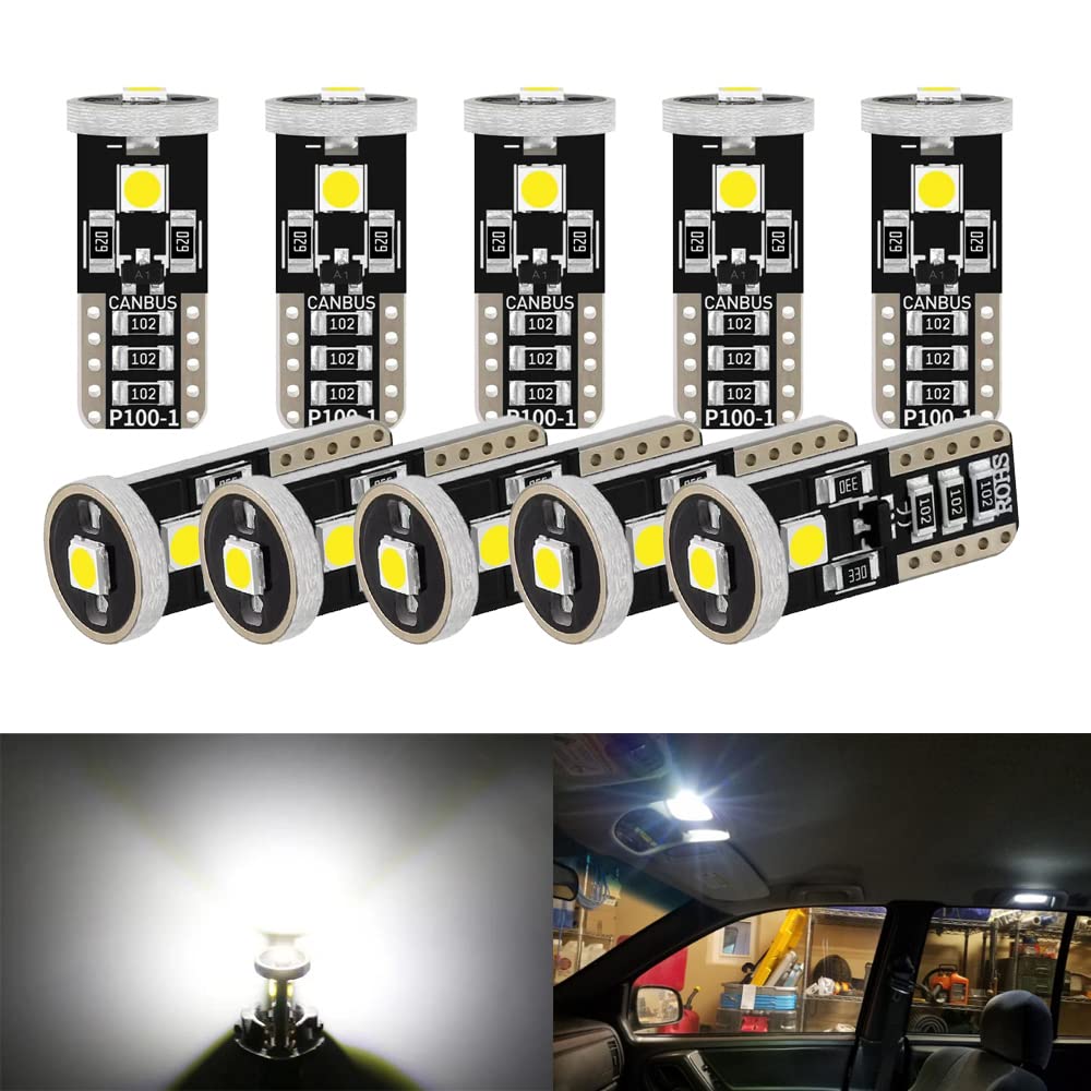 T10 W5W LED 194 168 2825 Lampadina Per Auto,T5 W3W Ampoule à 2721 27 37 286 PC74 LED,Lampadina A Festone 6418 C5W Per Auto (31/36/39/41mm),12V 6000K (Bianco),Senza Errori Canbus [20 Pezzi