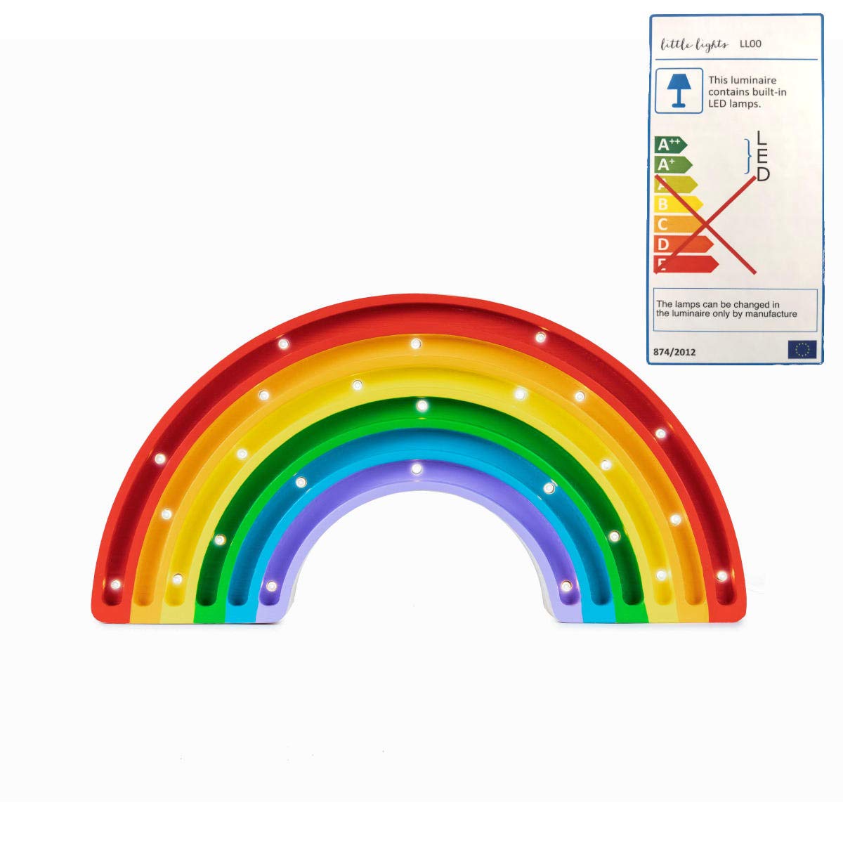 Little Lights Rainbow Lámpara de noche para niños para dormir y jugar con temporizador y regulador de intensidad clásico