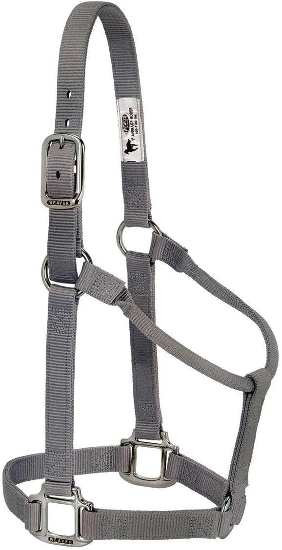 Weaver Leather Original Non-Adjustable Halter, 1" Small Horse, Graphite