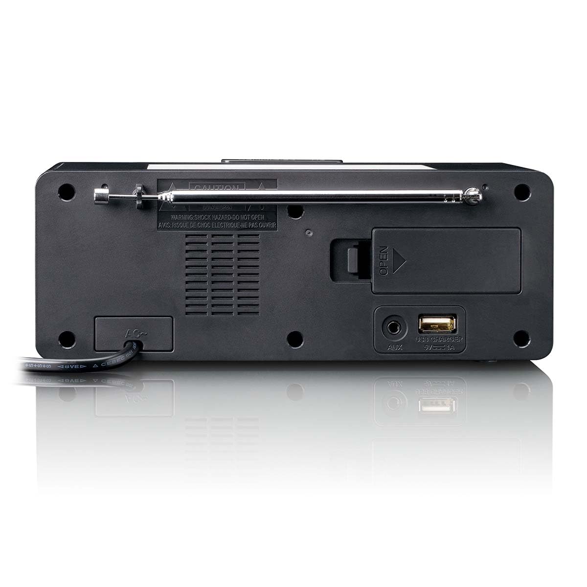 Lenco CR-540BK Radiowecker mit Nachtlicht - FM PLL Radio - USB-Ladefunktion - Dimmbarem LED-Display - Schwarz