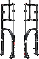 Vista 1 de BUCKLOS 20 pulgadas 4.0 Fat Tire Bike Suspension Tenedor, 7.087 in Travel 5.315 in Spacing Hub 0.354 in QR Ebike Oil MTB Fat Fork, Doble Corona