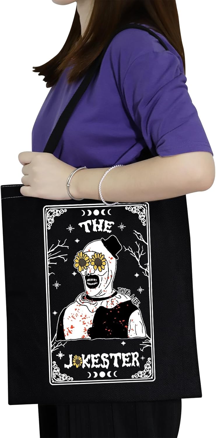 TSOTMO Horror Merch Scary Clown Tote Bag for Horror Film Lovers Halloween Scary Movie Gift (JOKE) - Image 6