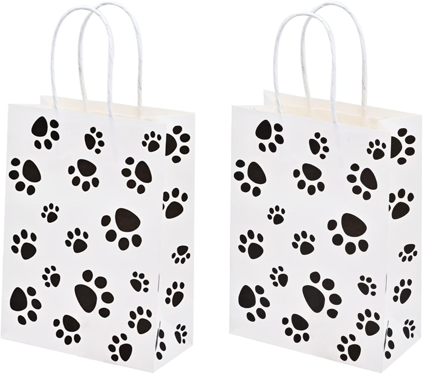 NAUZE 12 Pieces Paw Print Treat Bags with Handles, Kraft Paper Gift Bags, L16cm*W8cm*H22cm, Paw Print, Animal Themed Parties - Image 5