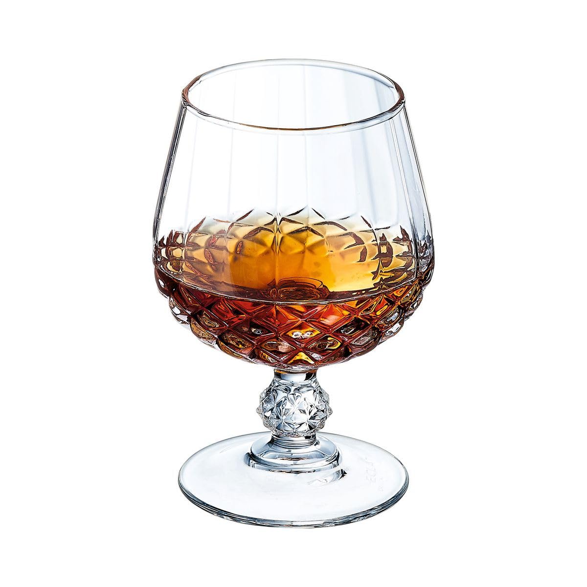 Cristal d'Arques Paris - Collection Longchamp - 6 Verres à cognac 32 cl en Kwarx - Brillance, Transparence et Haute Résistance - Moulures Iconiques - Fabriqués en France