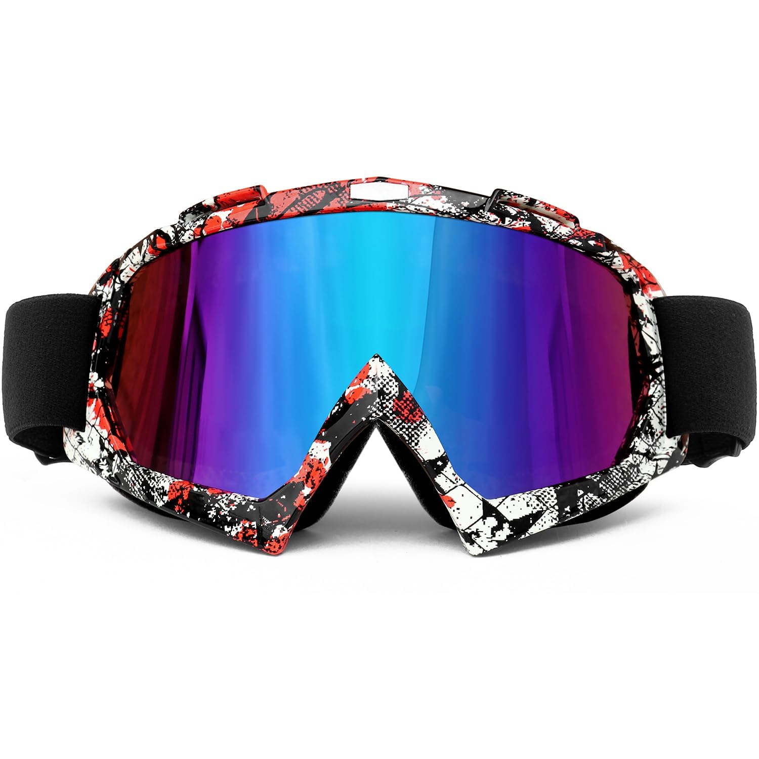 Motorcycle Motocross Goggles, Dirt Bike Goggles MTB Cycling ATV MX Riding | Windproof Scratch Resistant, UV400, Adjustable Strap, Soft Thick Foam, Motocross Helmet Glasses for Men Women Adults Youth