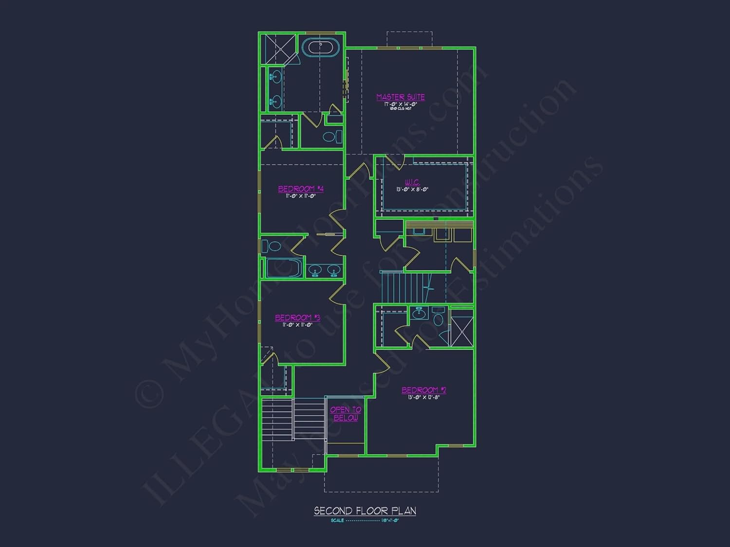 18-1770 HOUSE PLAN - Modern House Floor Plan - Architectural Blueprint Designs