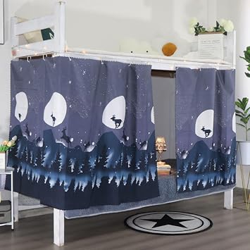 Students Dorm Bunk Bed Curtains Privacy Bed Shading Curtain Net Dustproof Blackout Cloth Bed Canopy Bed Curtains Breathable Students Dormitory Tent Lightproof Windproof Bedding Spread Curtain Canopy