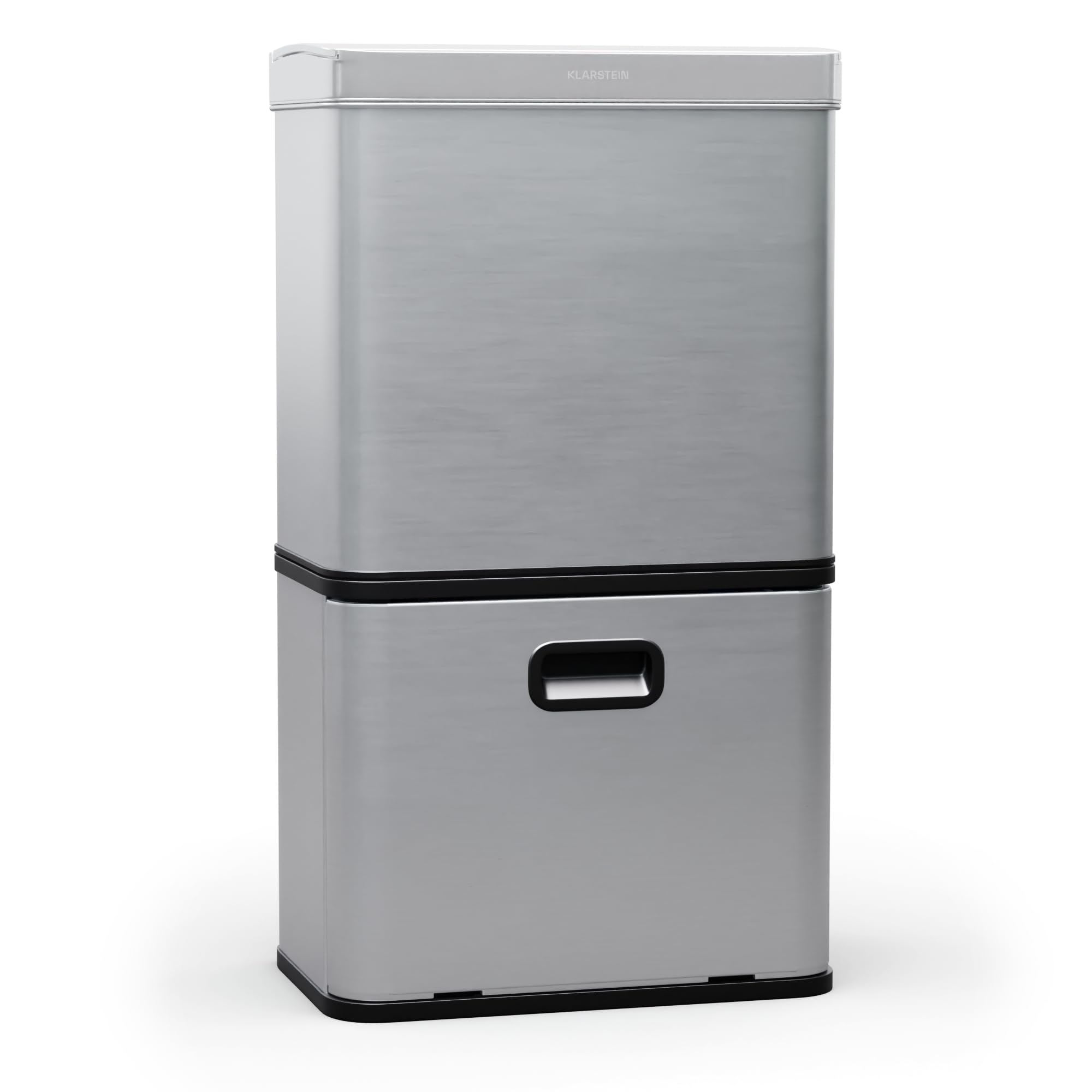 KLARSTEIN Touchless Sensor Kitchen Bin - 56L, 3-in-1 Waste Separation, Stainless Steel, Motion Sensor, Soft-Close Lid, LED Control Panel, Battery Operated