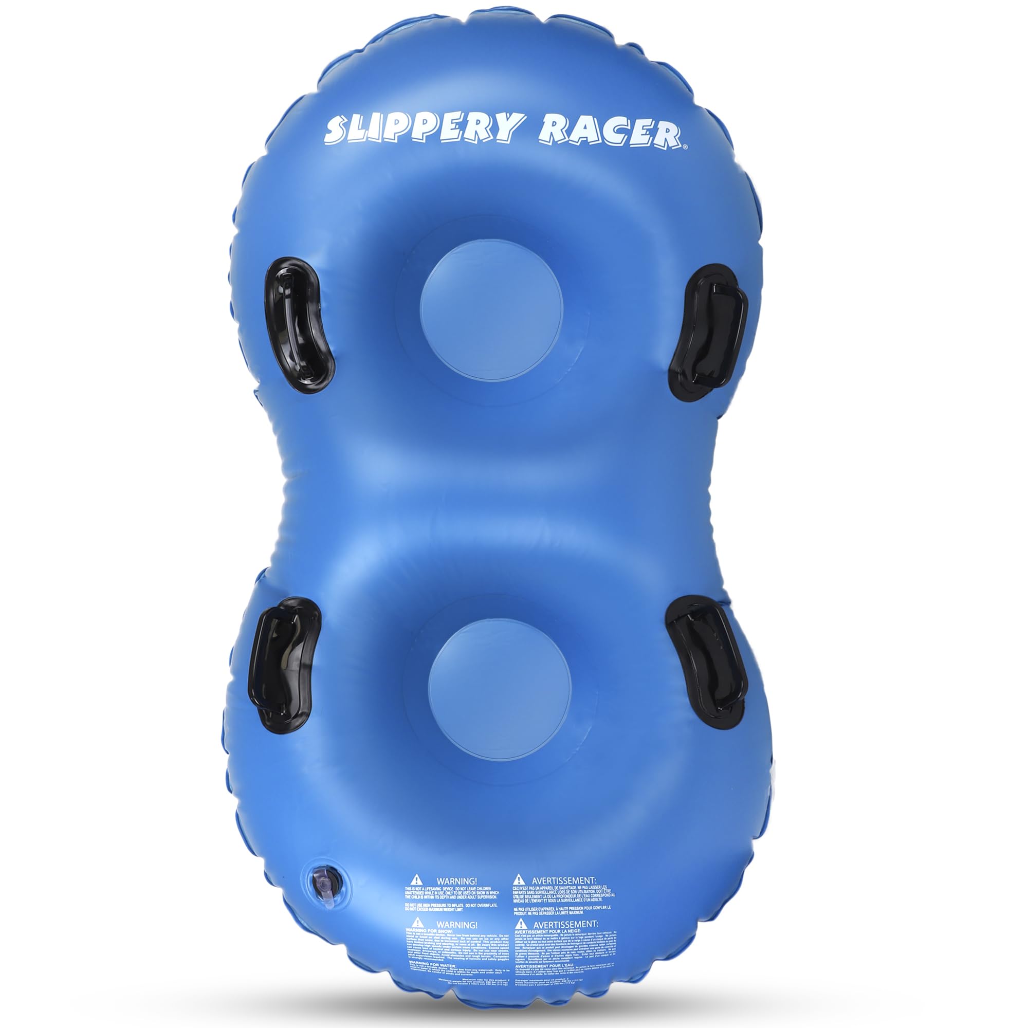 AirDual Adults and Kids Inflatable Sledding Snow Tube Sled Rider with 4 Reinforced Handles for 2 Riders, Blue