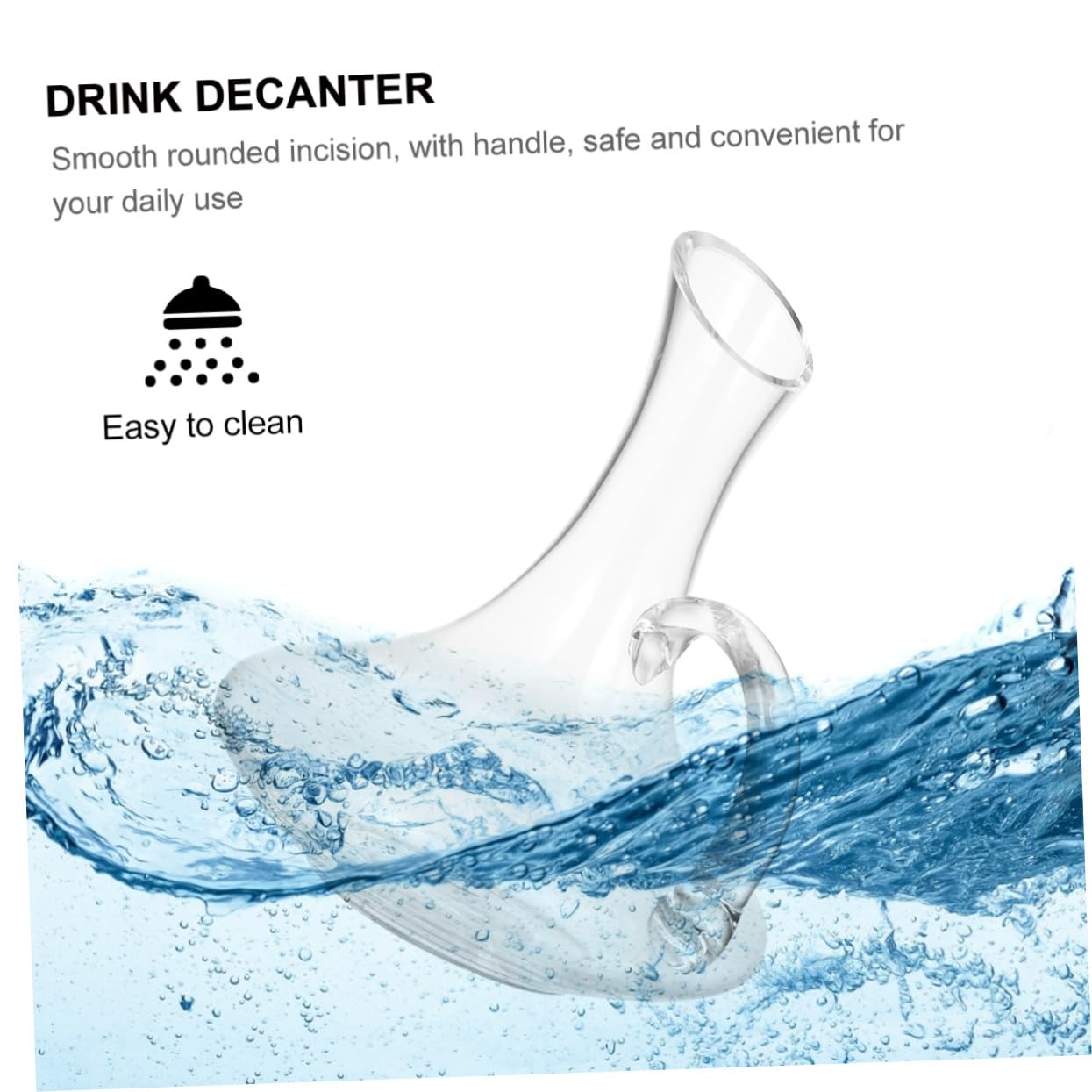 Wine Decanter mit Griff aus Premium Glas Praktischer und Stilvoller Weinverteiler für Zuhause Elegante Dekoration Sicherer Ausgießer mit Glatter Öffnung Verbessert Aroma und