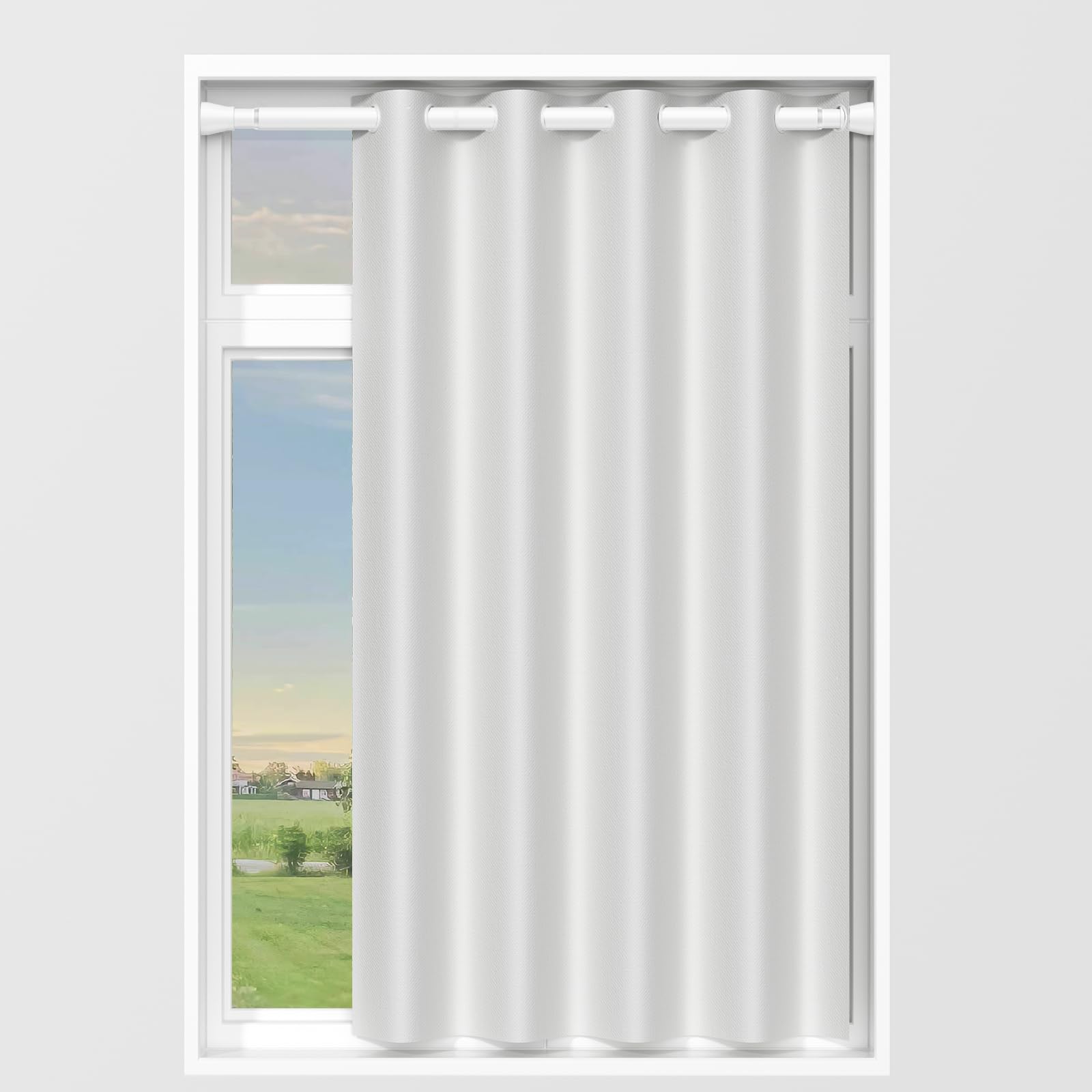 Bastone per tenda da doccia, 70-130 cm, antiscivolo, bianco, senza fori, estensibile, antiruggine, per cucina, armadio, finestra e bagno