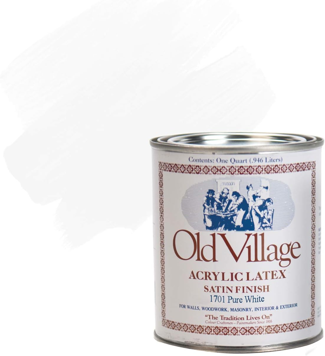 1701 Qt Pure White Old Village Acrylic Water Base Paint
