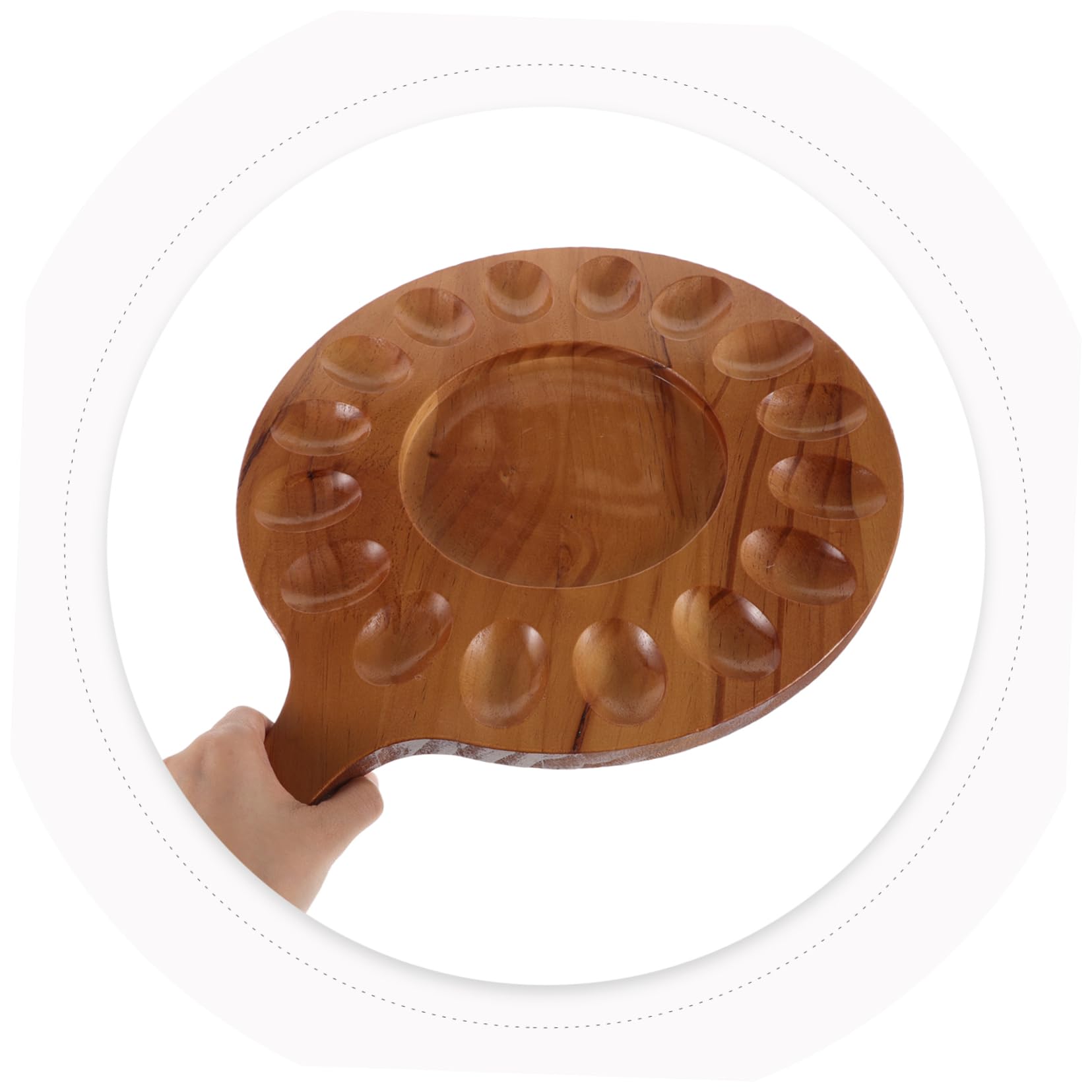 Organizador de Huevos para Frigorífico de Madera Diseño Compartimentado de 16 Huecos, Bandeja Multifuncional para Cocina y Encimera Estilo Creativo