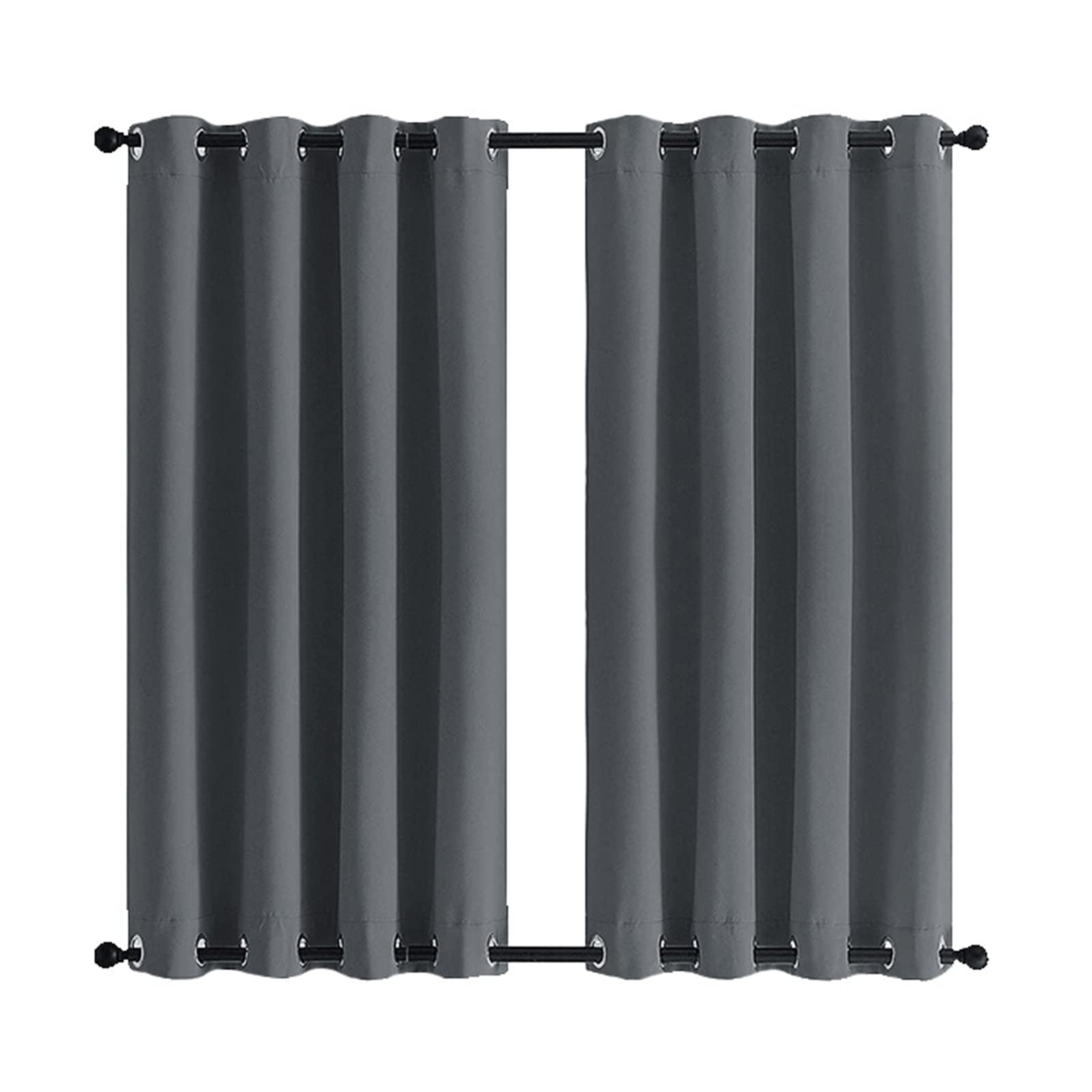 MENGH Outdoor Vorhänge mit Ösen 274x190cm, Hitzestau durch Outdoor Vorhang reduzieren kühl halten Outdoor Gardinen Wasserdicht Für Balkon Terrasse Wasserdicht Sichtschutz Sonnenschutz - Grau 1 Stück
