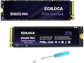 Ediloca EN600 Pro SSD 2 to PCle 3.0x4, NVMe M.2 2280, jusqu'à 3500 Mo/s, Disque SSD Interne, Cache SLC 3D NAND TLC, Autocollant de Refroidissement en graphène, Stockage pour PC