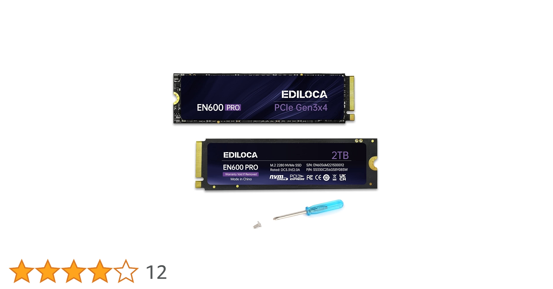 Amazon | Ediloca EN600 PRO SSD 2TB PCle 3.0x4 NVMe M.2 2280 最大