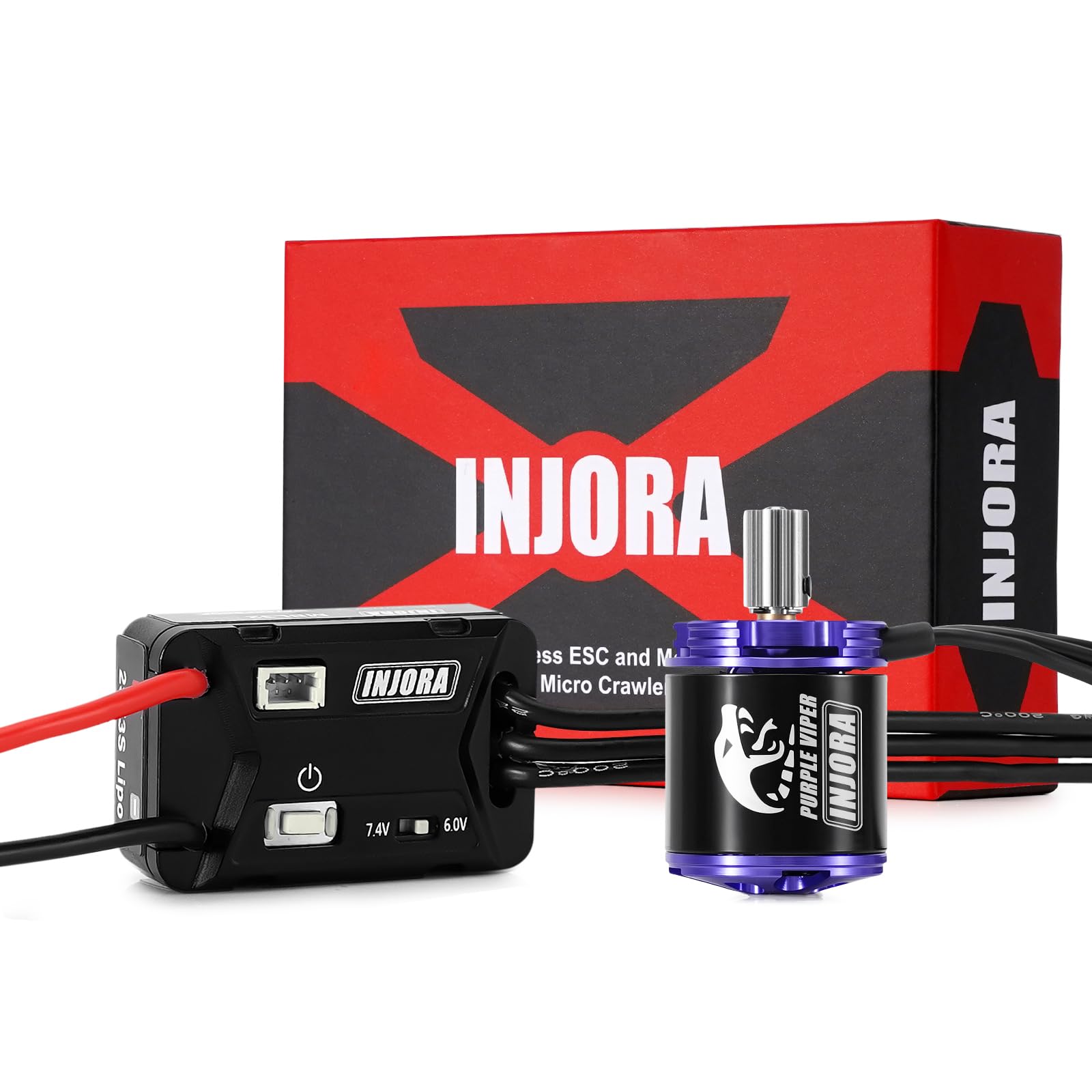 INJORA MBL32 G2 Wasserdichter Brushless-Regler & 1721 Purple Viper Außenläufer-Motor für 1/18 TRX4M Ascent-18