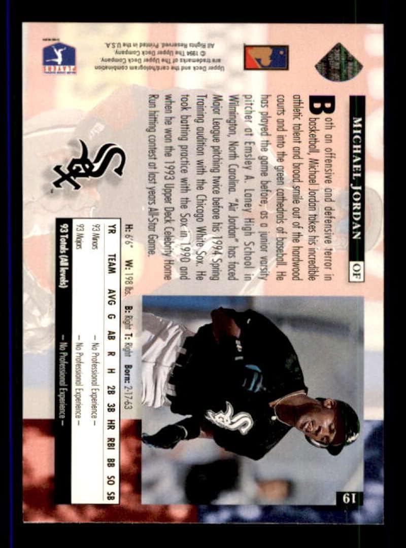 1994 Upper Deck Baseball Card #19 Michael Jordan