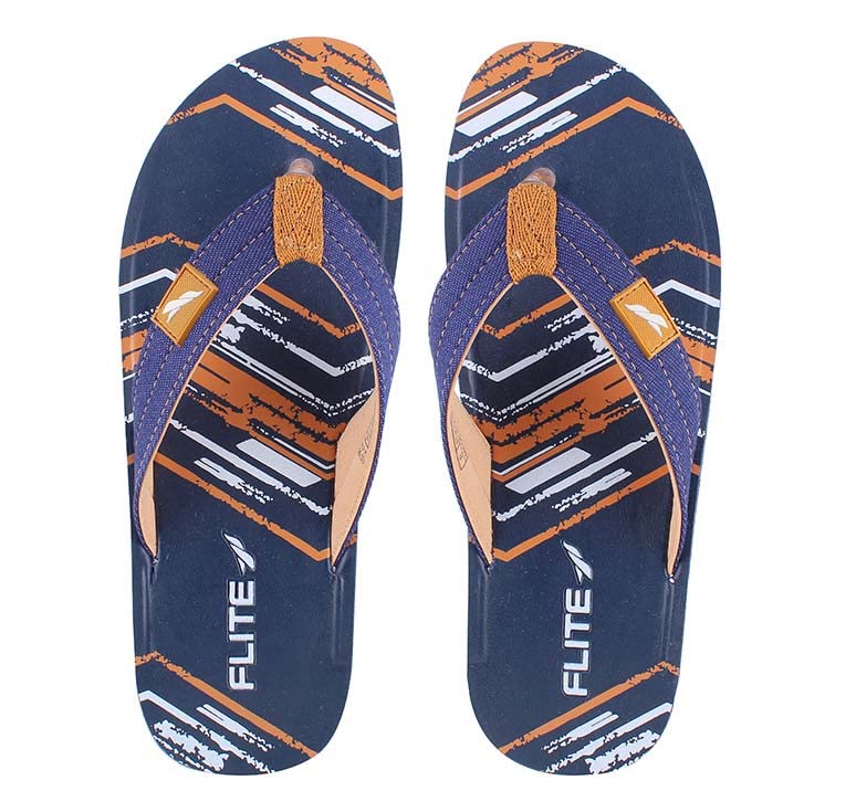 Buy FLITE Men's PU Slip On Flip-Flop Regular Slipper (Blue/Tan,7 UK)  (PUG118GBLTN0007) at Amazon.in