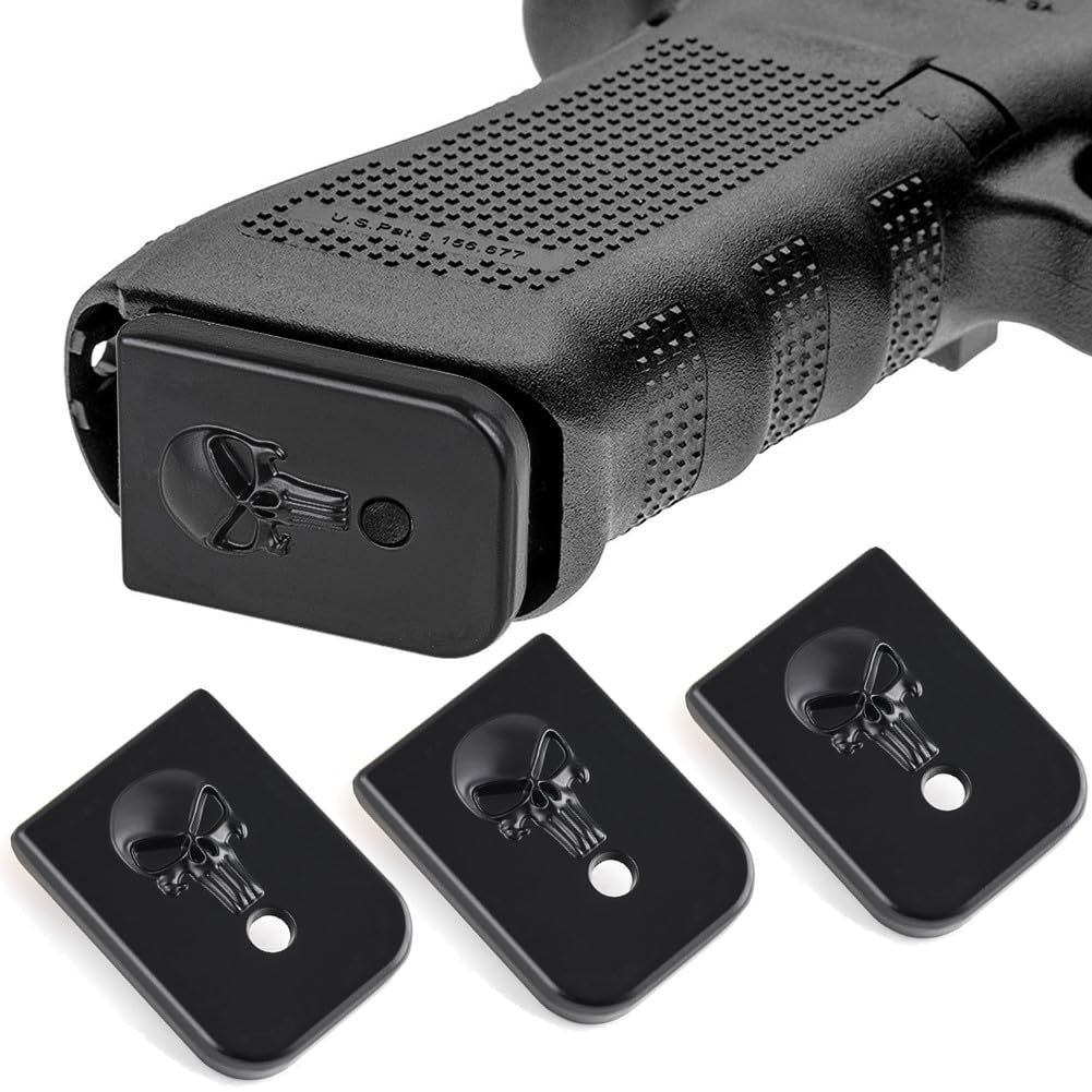 3D Anodized Aluminum Magazine Base Floor Plate for 9mm .40 S&W .357 .45 Gap Gen 1-5 Glock Mag Baseplate Accessories, Choose Your Design