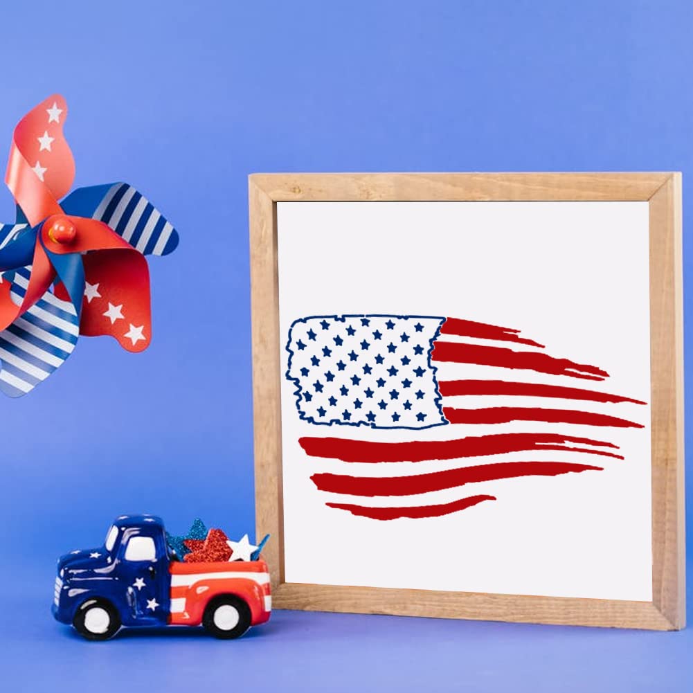 Schablonen mit amerikanischer Flagge, 8 Stück, USA-Flagge, Stern, Freiheitsstatue Adler, 1776, Kunststoff, Malschablone, Zeichnen, Airbrush-Vorlagen für Holz, Stoff, Papier, Scrapbook, Kunsthandwerk
