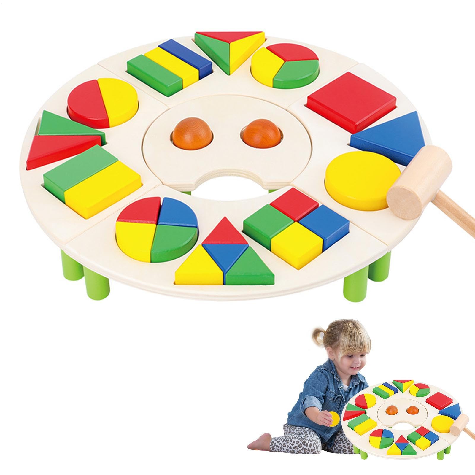 Puzzle 5 en 1 Reconocimiento de formas – Juego educativo de madera | geométrica para niños de 3 a 6 años | Juego interactivo de colores y motricidad con función | Regalo pedagógico educativo