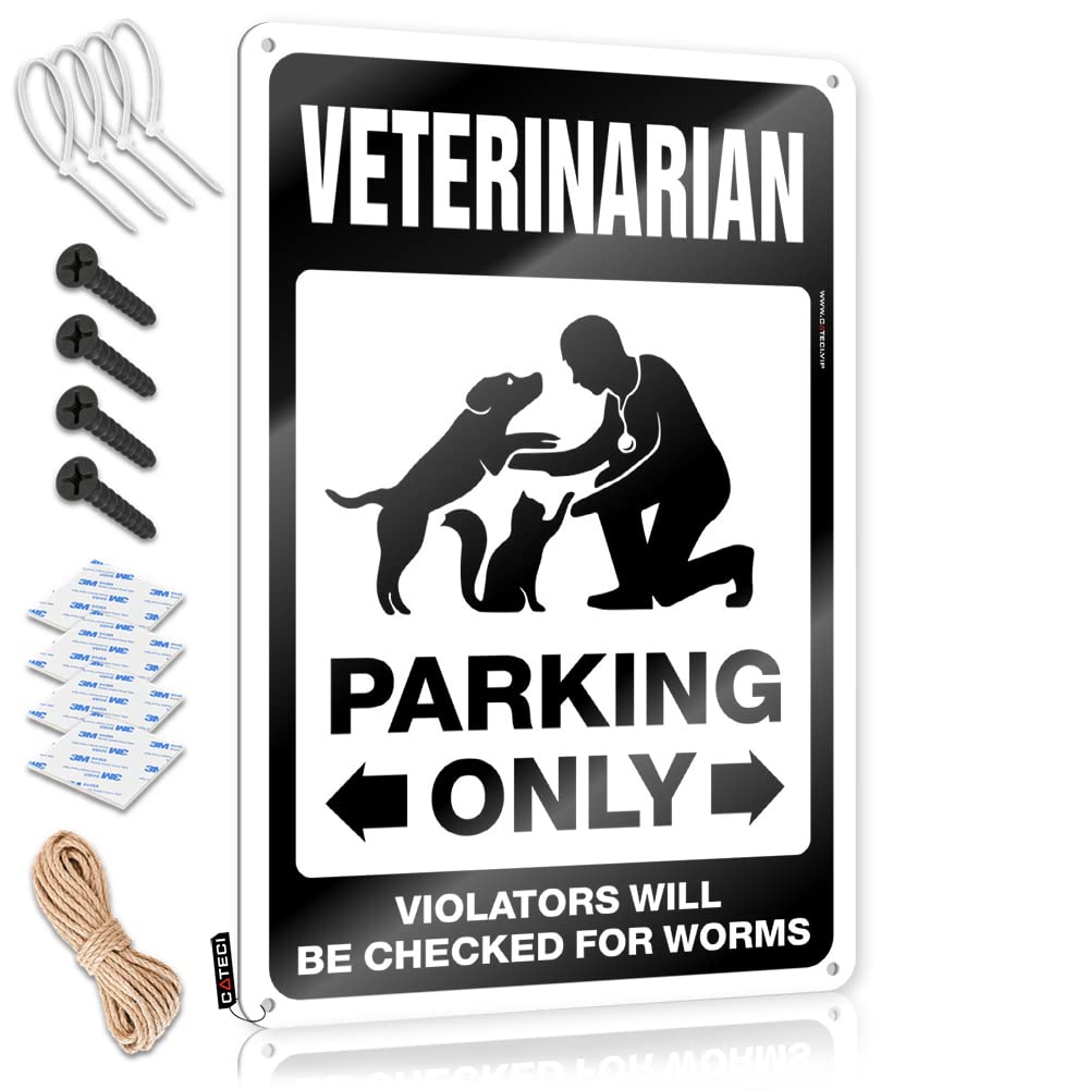 KRAZMURONGD Room Door Sign Veterinarian Parking Only Tin Sign Funny Home Decor Funny Patio Decor(30X40CM)