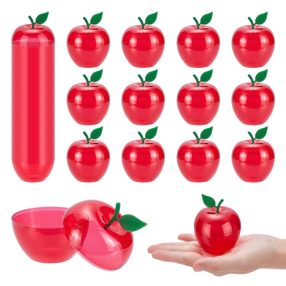 UNICRAFTALE 52 boîte à Bonbons en Plastique Rouge de 2.36 x 2.91cm Contenant pour Pommes Cadeau de Remerciement pour la Rentrée Scolaire pour L'Obtention D'Un Diplôme pour Noël