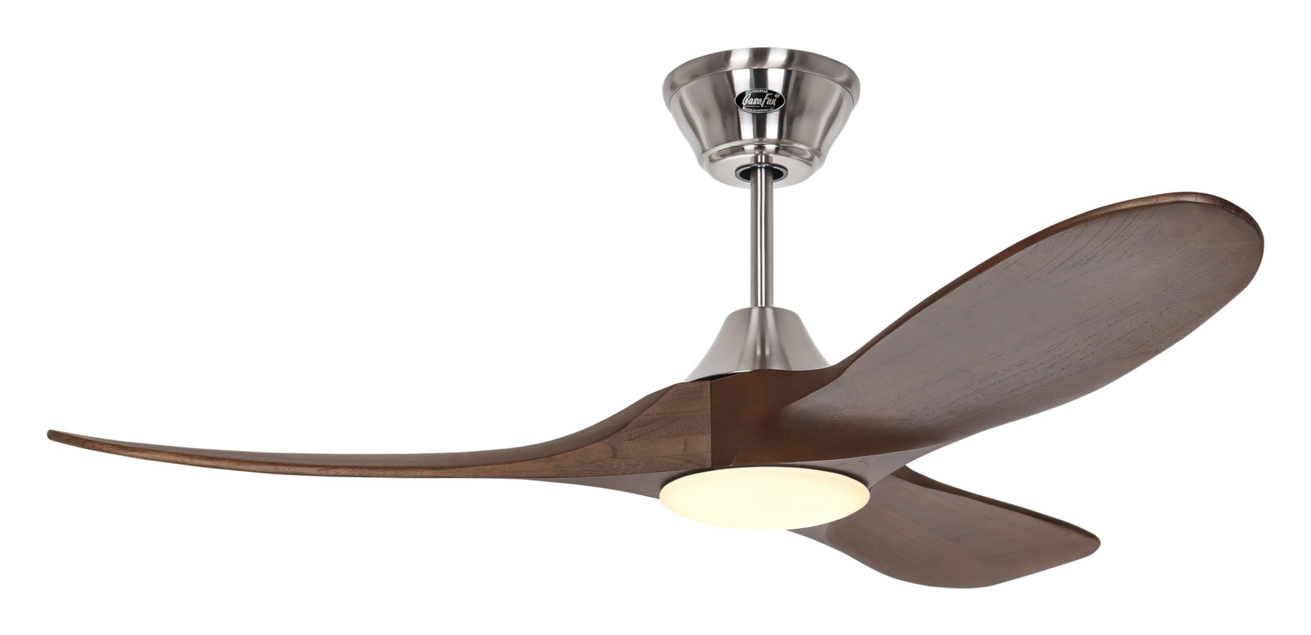 CasaFan ECO GENUINO-L 122 Deckenventilator mit LED-Beleuchtung, Energiesparender & leiser Ventilator mit Massivholzflügeln, 6 Geschwindigkeitsstufen mit Fernbedienung, für Räume bis 16 qm