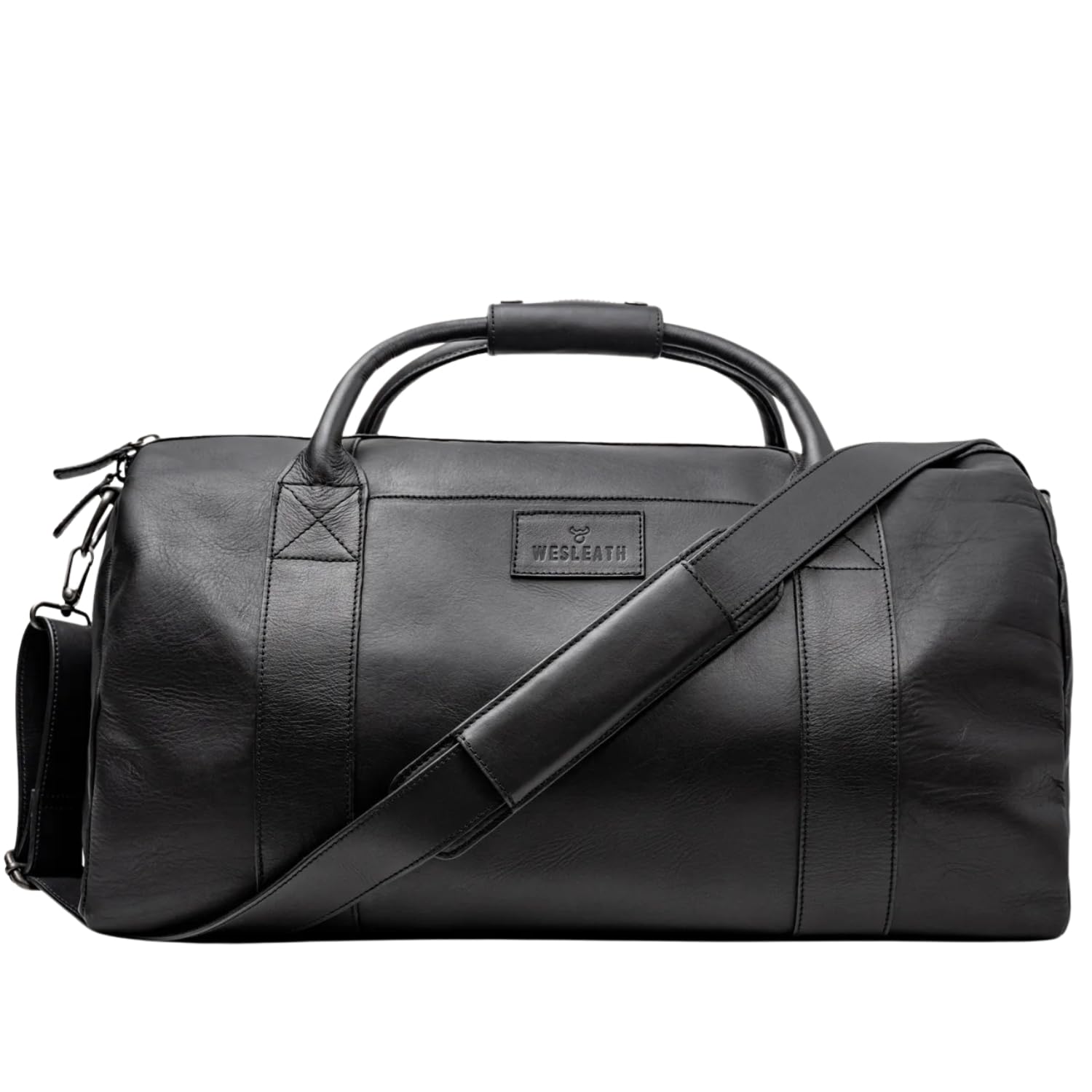 WESLEATH Full Grain Leather Duffle Bag