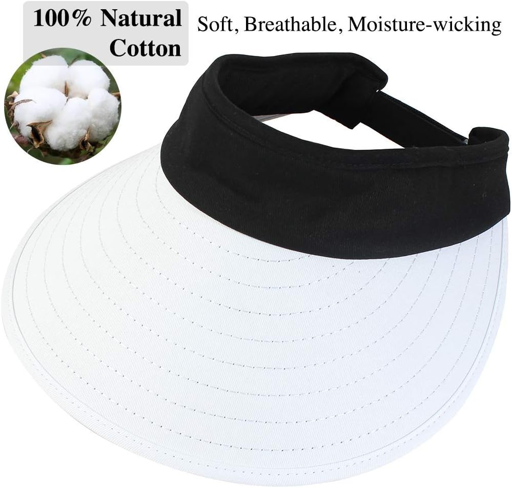 2PCS Wide Brim Sun Visor Hat Women Large UV Protective Golf Beach Cap, Korea Design - Image 2