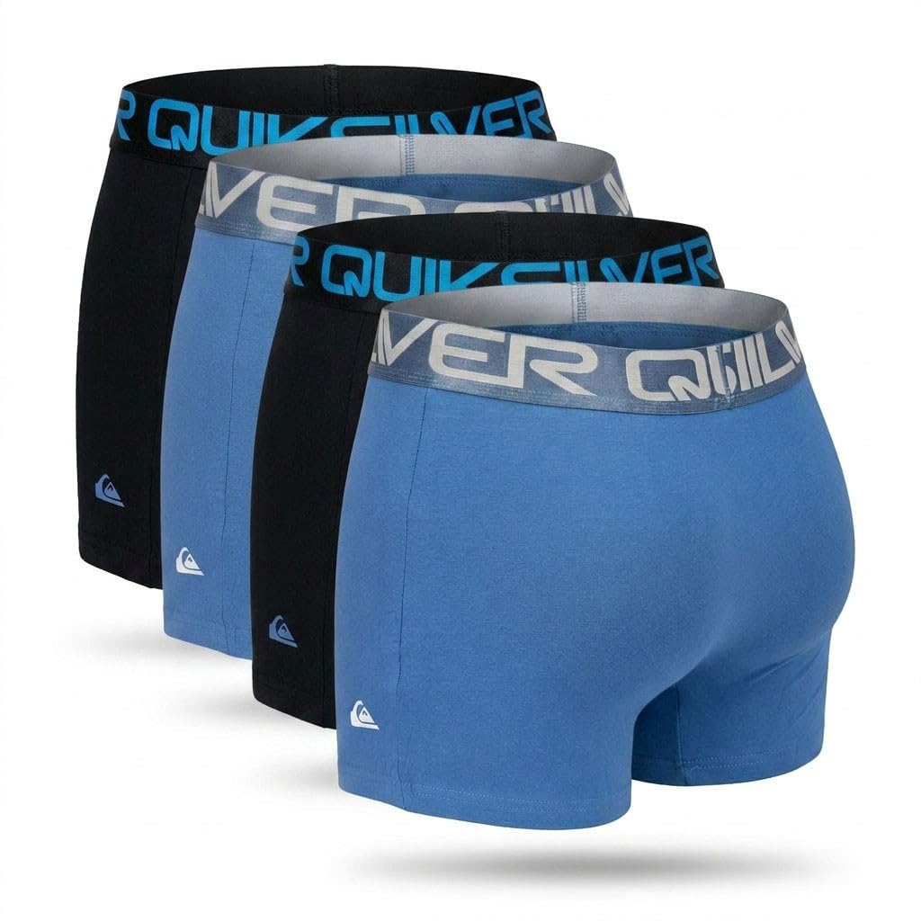 Quiksilver – Pack 4 Boxers Homme Confort Coton Stretch