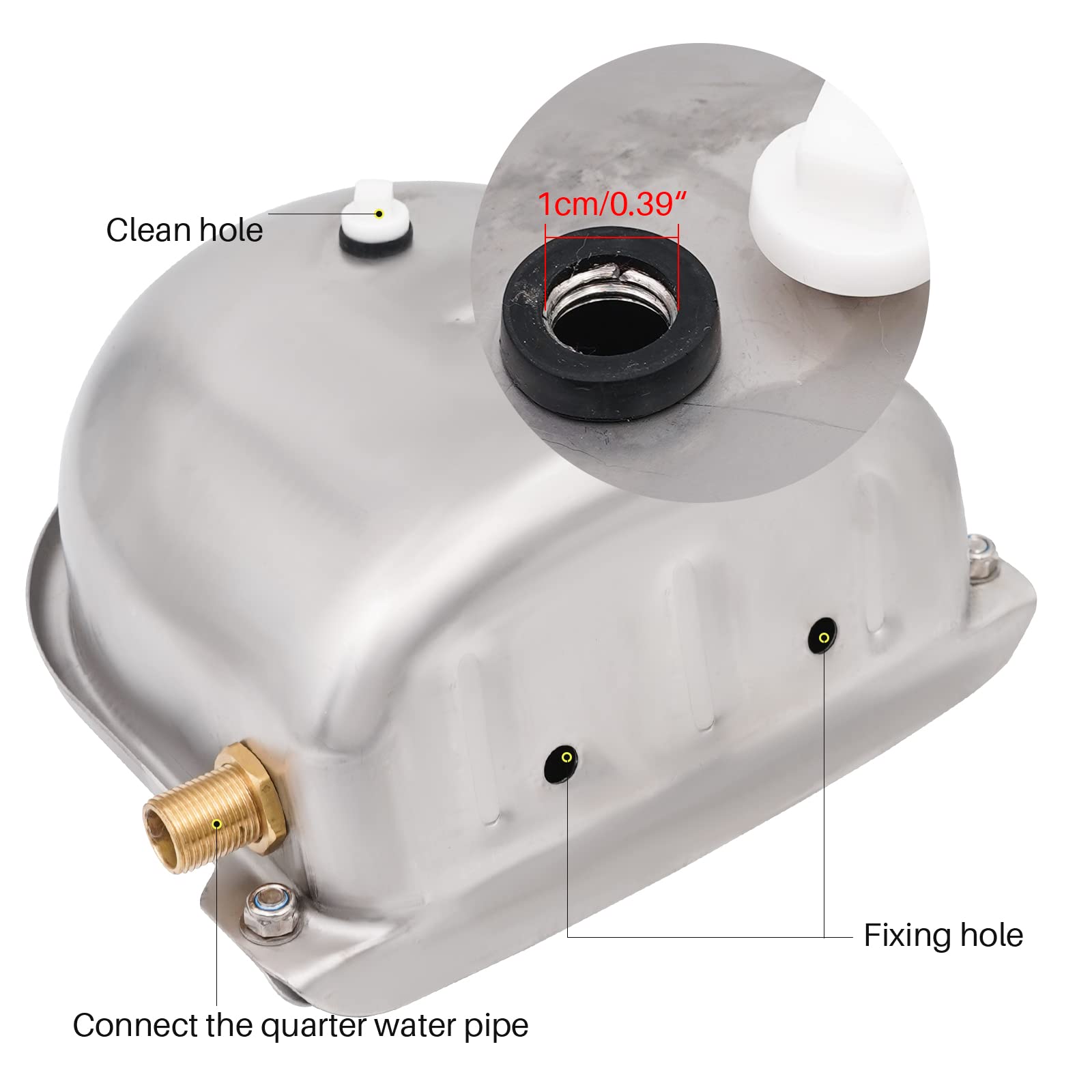 Bebedero para Caballos de Acero Inoxidable,con 2 Piezas VáLvula de Flotador de LatóN y Orificio de Drenaje,Bebedero AutomáTico Apto para Bovinos, Ovinos, Caprinos,Perro
