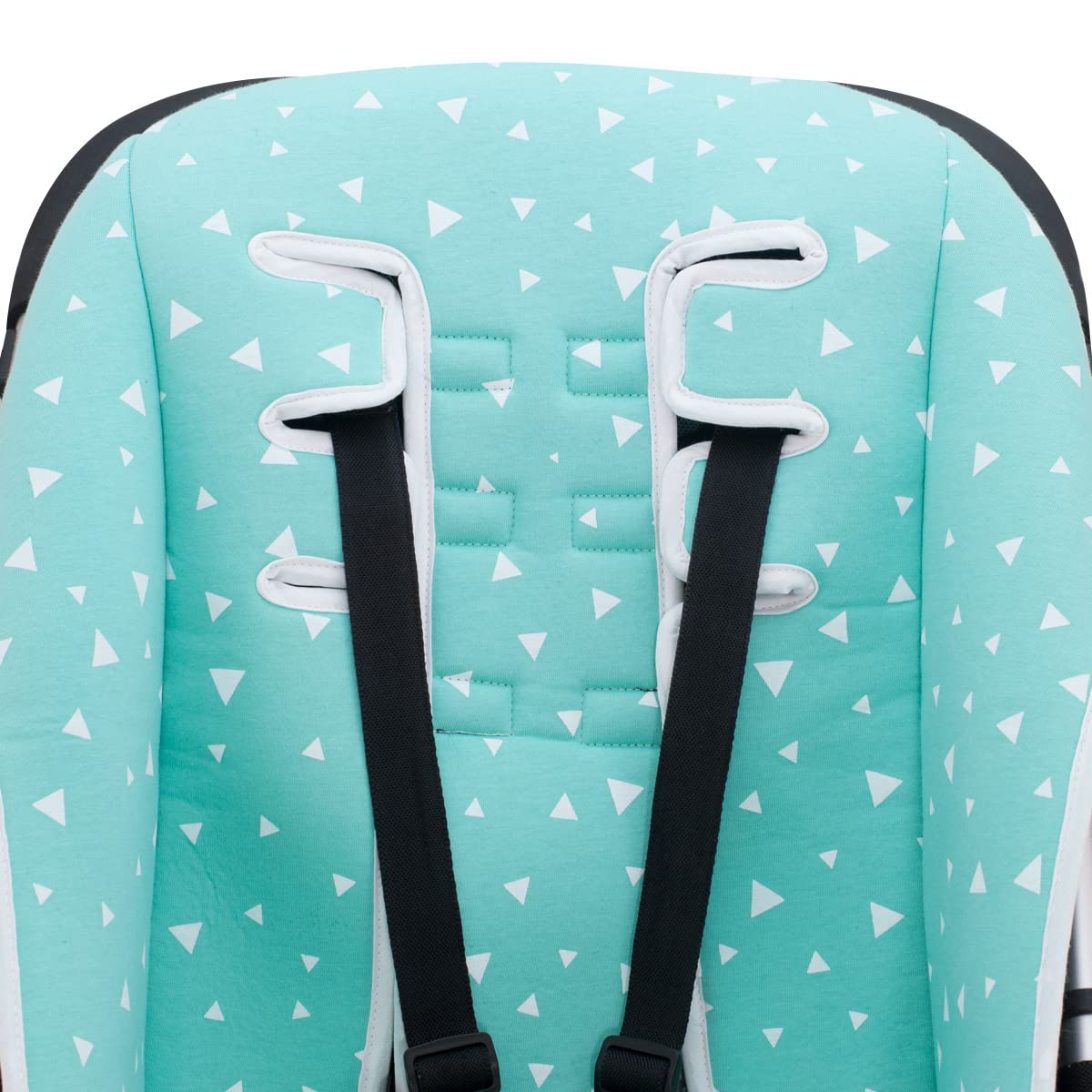 JYOKO KIDS Universal 100% cotton pram liner for stroller compatible with UPPABABY Vista and Cruz (Mint Sparkles) - Image 2