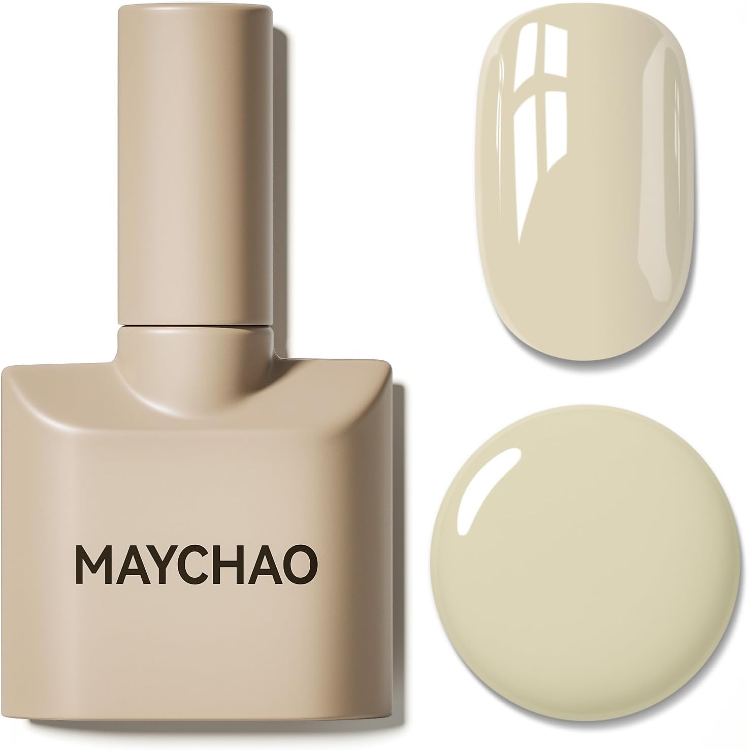MAYCHAO Gel Nail Polish, 15ML Beige Gel Polish, Soak Off UV LED Nail Varnish Nail Art Starter Manicure Salon DIY at Home, 0.5 OZ