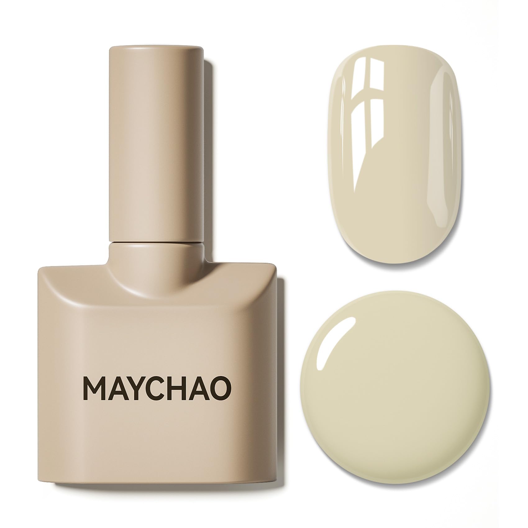 MAYCHAO 15ML Gel Nail Polish, Beige Gel Nail Polish, Soak Off UV LED Nail Varnish Nail Art Starter Manicure Salon DIY at Home, 0.5 OZ
