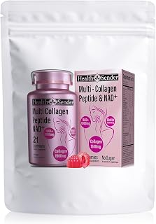 Collagen Peptide Gummies, Protein Gummy Filled 1500mg Hydrolyzed Collagen Type I,II,III,V,X,1000mg NAD 15000mcg Biotin Supplement for Sugar-Free Woman &Man's Skin, Hair, Nails, Energy