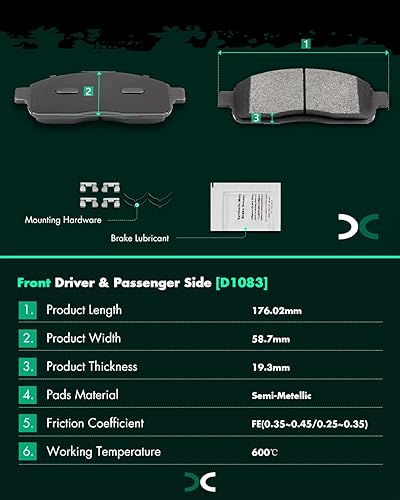 Miniatura 51 de SCITOO D1629 Ceramic Brake Pads Sets Front Fit For Dodge For Durango,For Jeep Grand Cherokee,For Mercedes-Benz