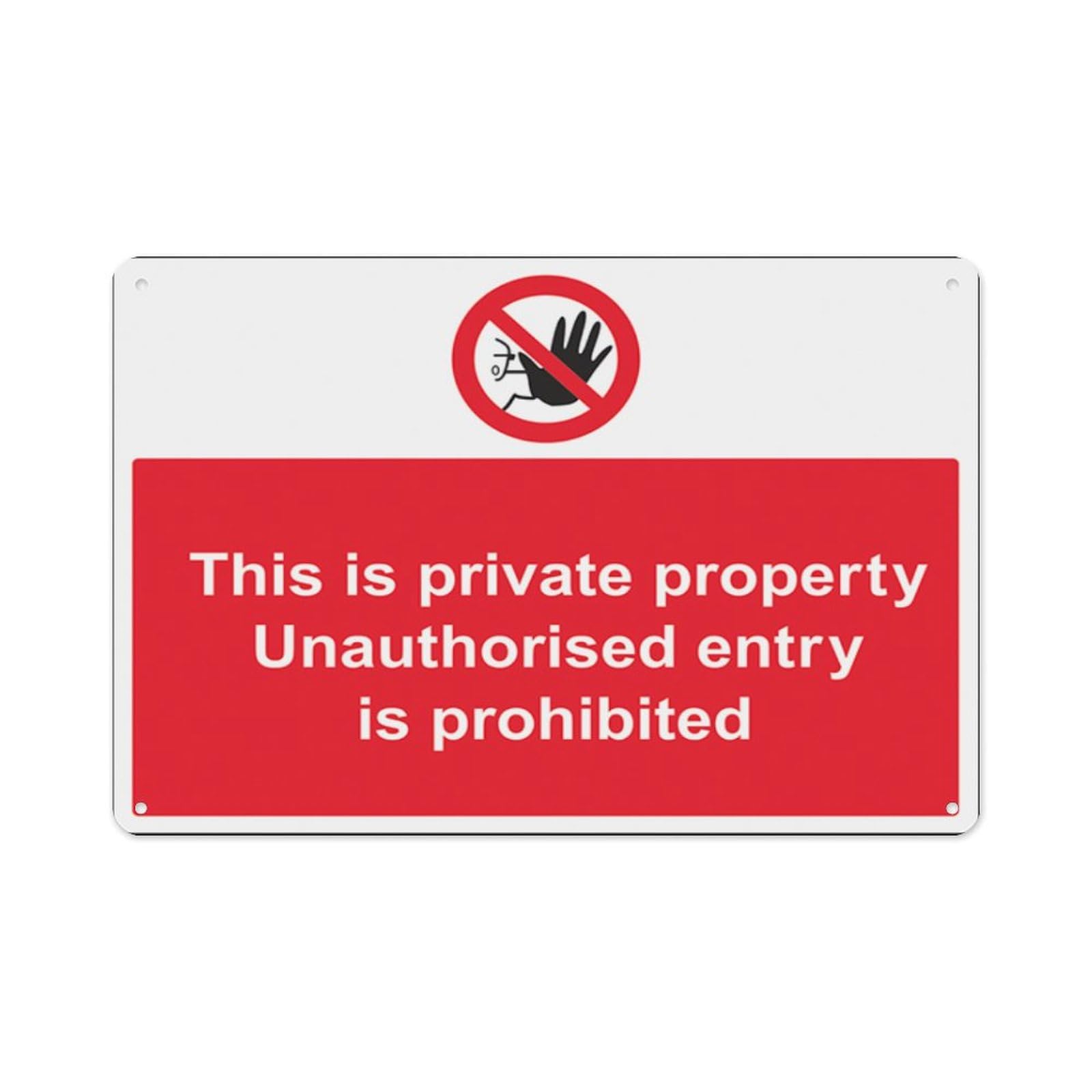 peiyeety Unauthorised Persons Prohibited Aluminum Tin Warning Signs For Home Outdoor Garden 12X16 Inches