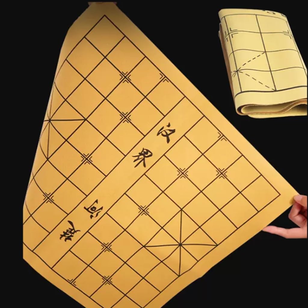 Chinese Chess Set, Imitation Jade Chess with Leather Board, Student Adult Upscale Portable Chess, Board Game Gifts(6cm)