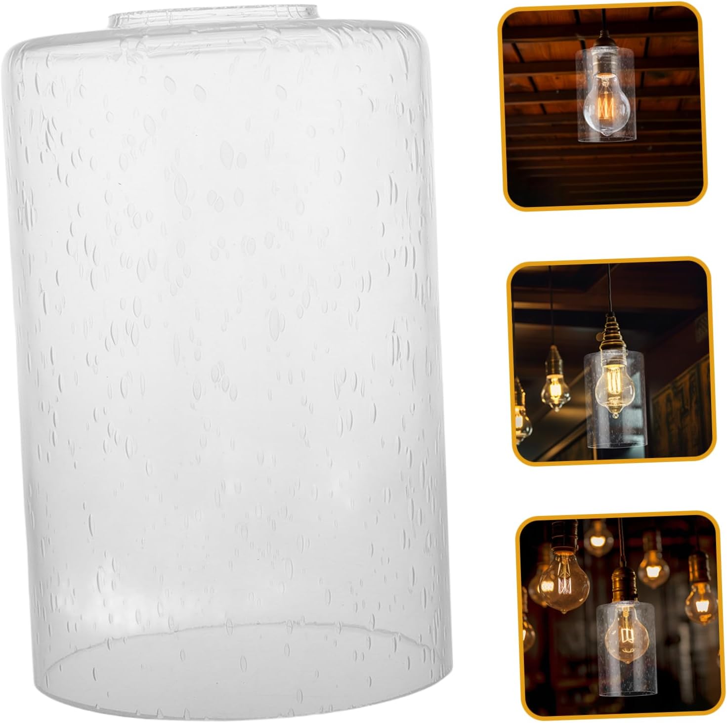 SOLUSTRE Replacement Glass Lampshade Bubble Clear Cylinder Shade 5.9 Inch for Pendant Table Wall Lamp Fixtures Modern Decorative Light Cover