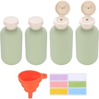 4pcs Travel Squeeze Bottles 200ml Leak Proof Filling For shampoo lotion and creams soft portable ideal for travel and carry-on luggage